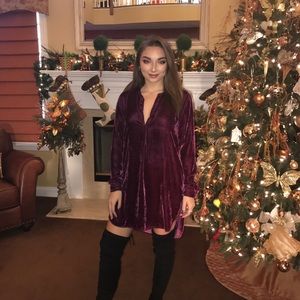 Free People Velvet Long Sleeve Dress